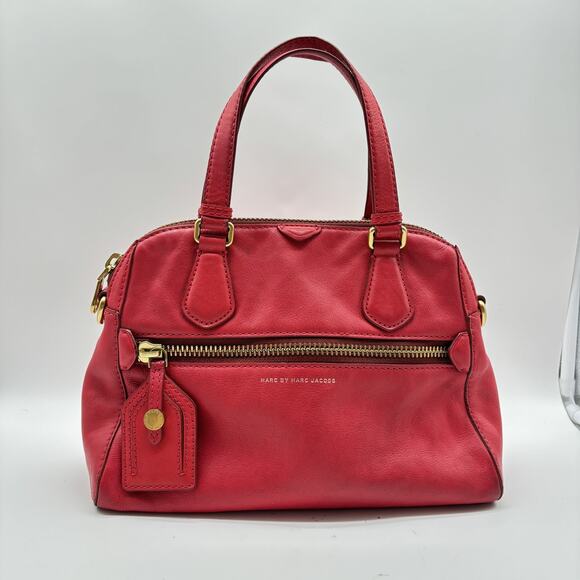 Marc by Marc Jacobs Satchel Handbag Womens Red Medium Leather Purse - Picture 8 of 12